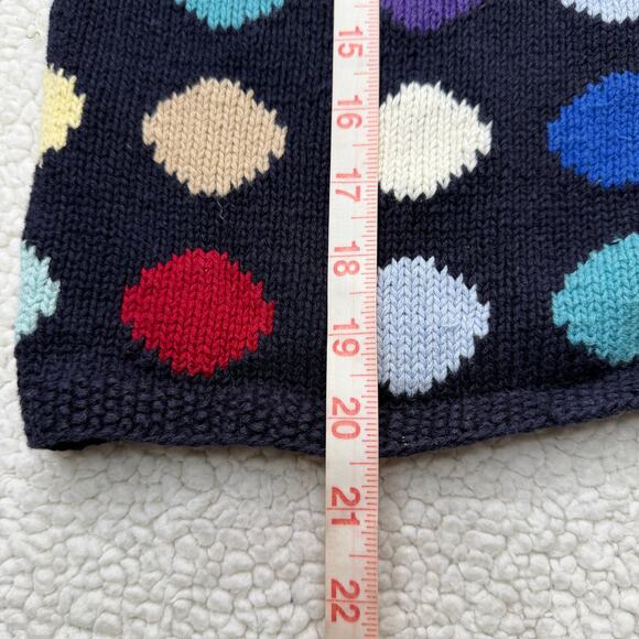 Talbots Hand Knit Linen Cotton Blend Cardigan Polka Dot Sweater Small - Picture 5 of 8